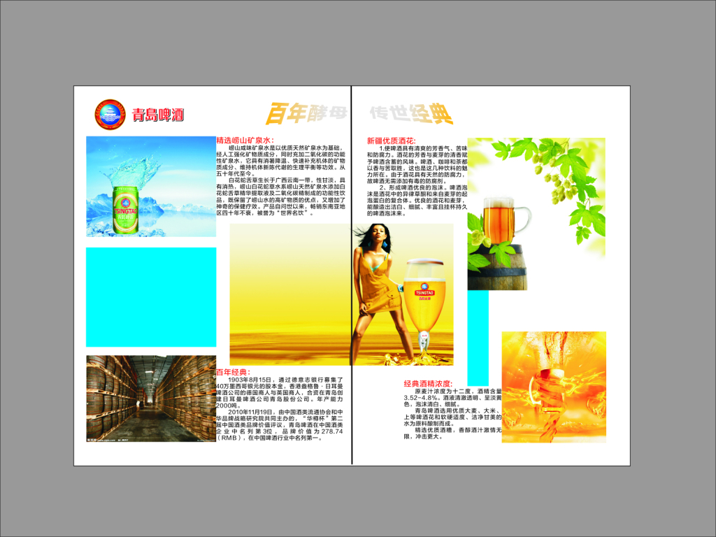 青岛啤酒画册 八页之间，品味百年醇香